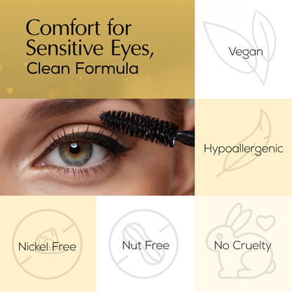 Mega Volume Vegan Mascara Black and Blue – Smudge-Proof with Handmade Diamond Case - Renee Lane Company