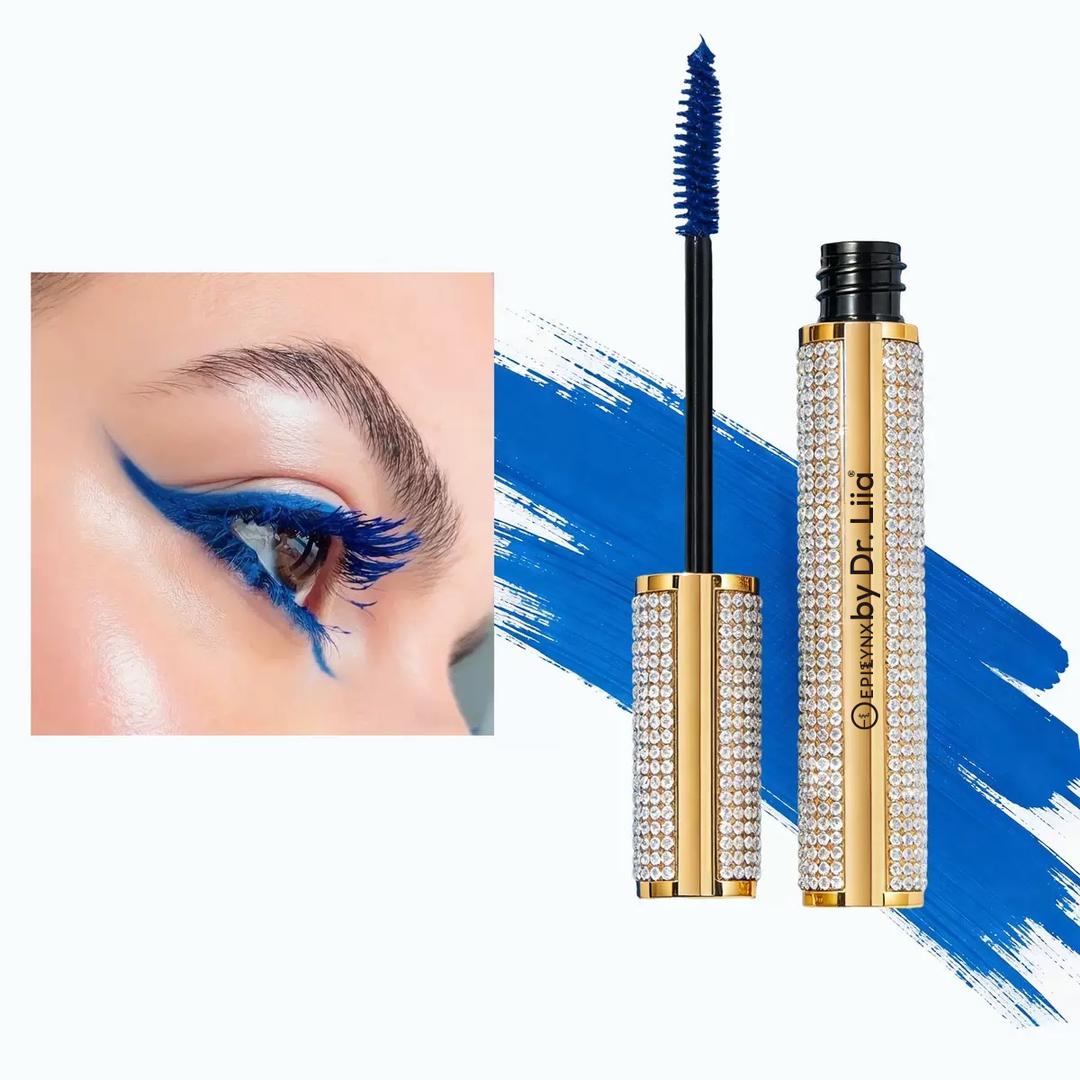 Mega Volume Vegan Mascara Black and Blue – Smudge-Proof with Handmade Diamond Case - Renee Lane Company