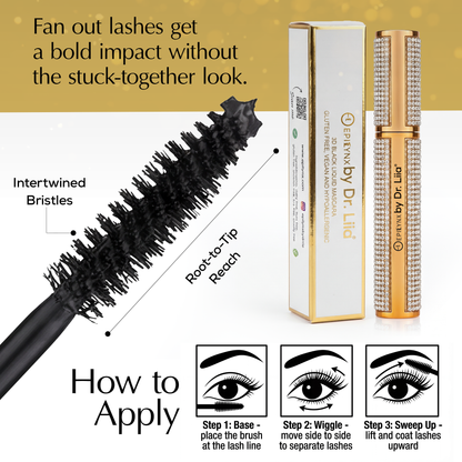 Mega Volume Vegan Mascara Black and Blue – Smudge-Proof with Handmade Diamond Case - Renee Lane Company