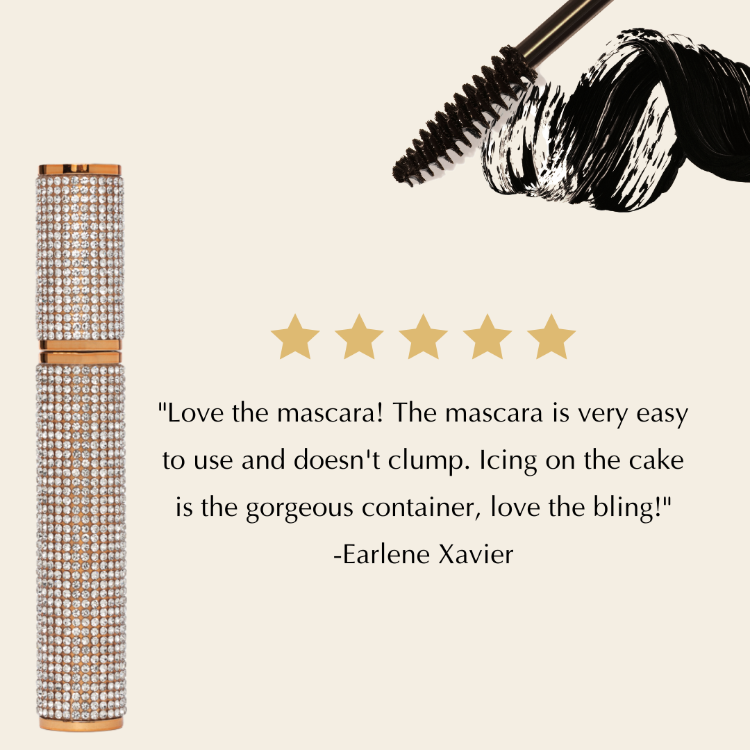 Mega Volume Vegan Mascara Black and Blue – Smudge-Proof with Handmade Diamond Case - Renee Lane Company