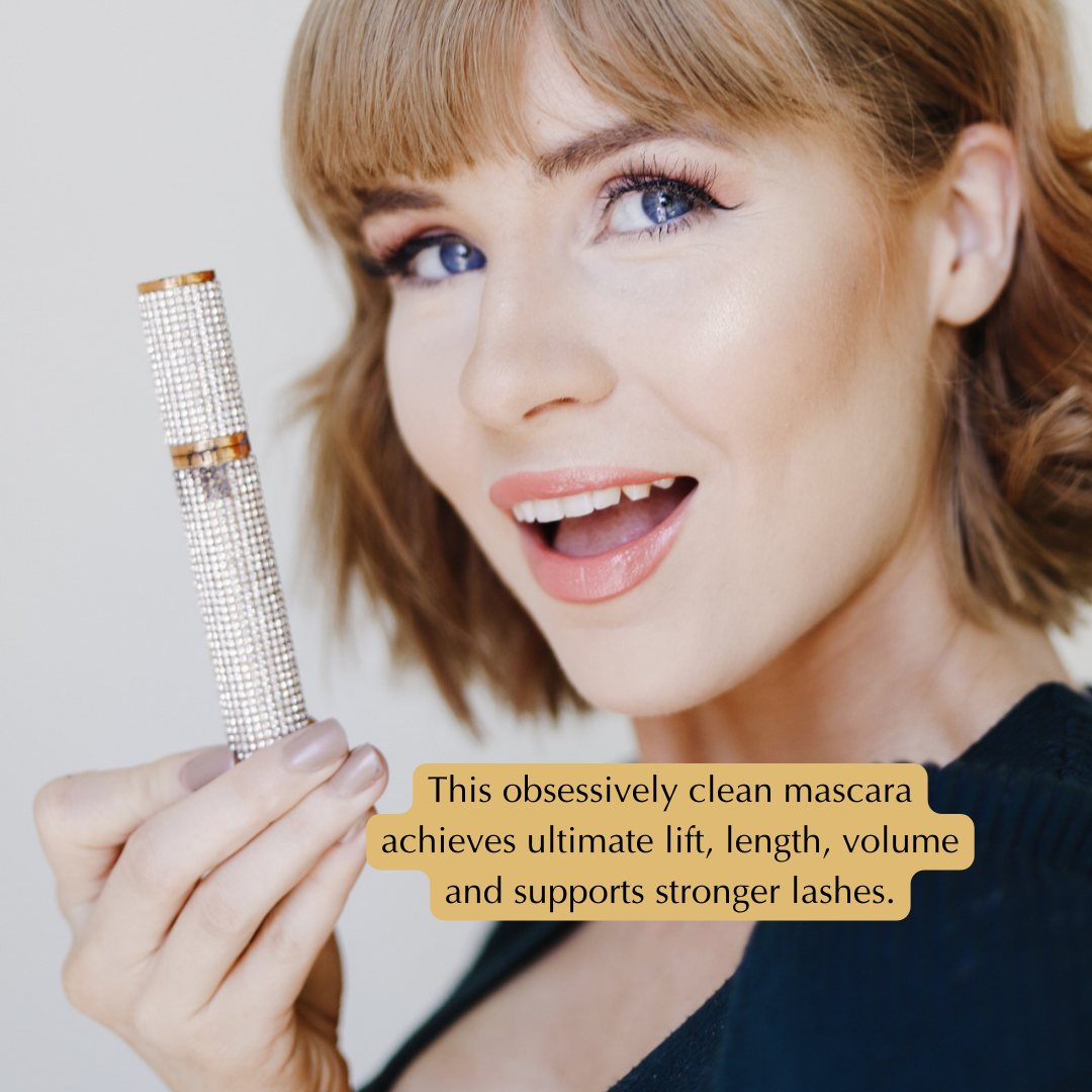 Mega Volume Vegan Mascara Black and Blue – Smudge-Proof with Handmade Diamond Case - Renee Lane Company