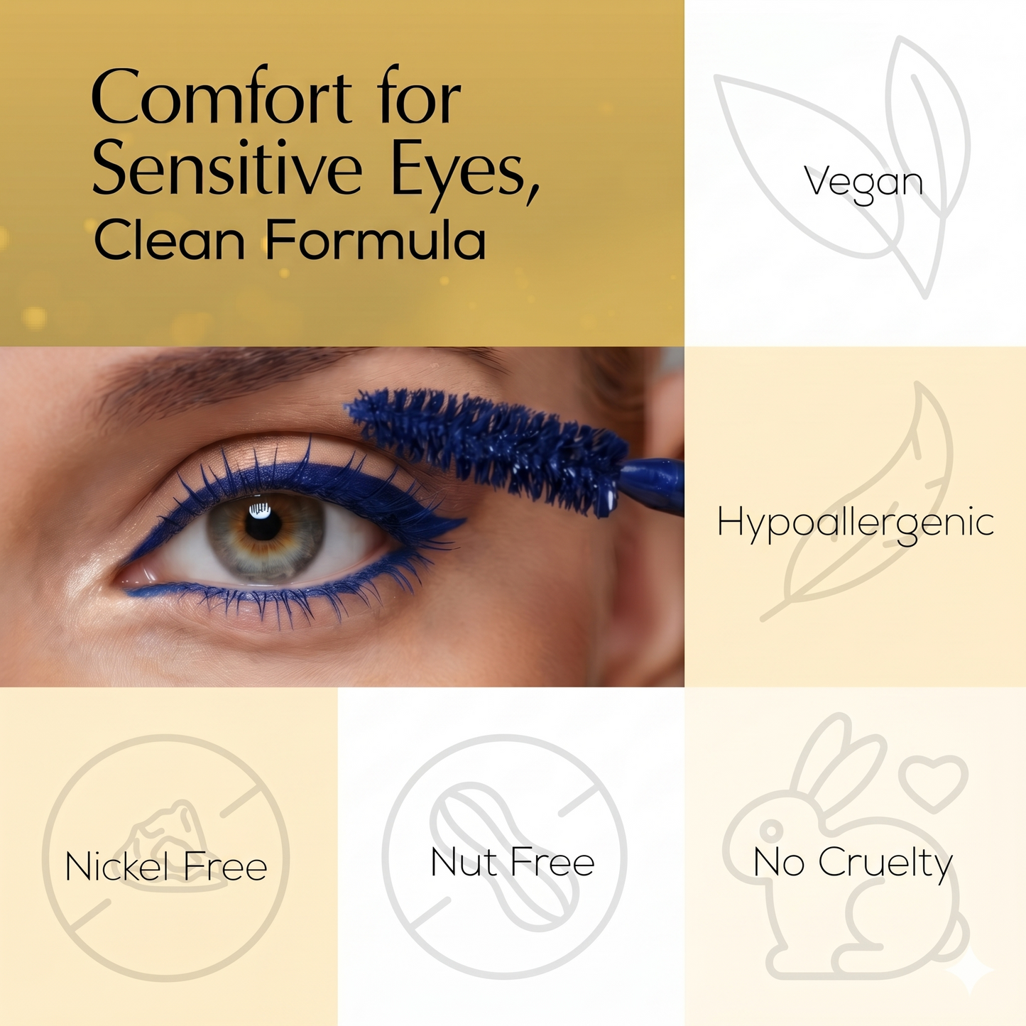 Mega Volume Vegan Mascara Black and Blue – Smudge-Proof with Handmade Diamond Case - Renee Lane Company