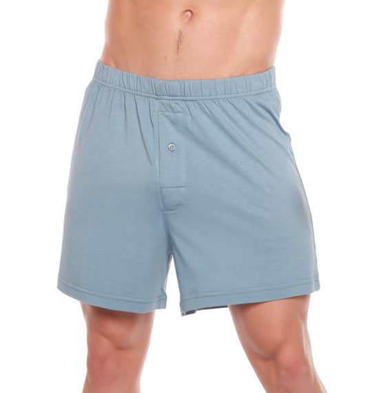 Men's Bamboo Viscose/Cotton Boxer Style Underwear Steel Blue Color - 5-pack - Renee Lane Company