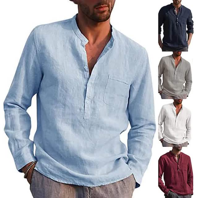 Men's Casual Button Down Shirts Long Sleeve Tops - Renee Lane Company