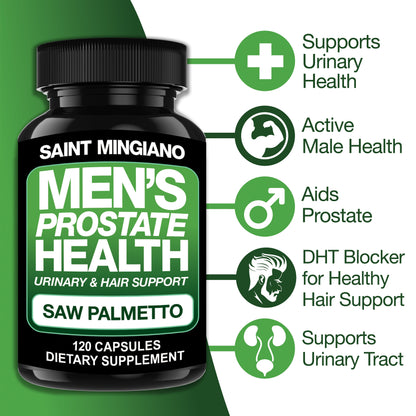 Men's Prostate Health - 120 Capsules of Advanced Prostate Supplements for Men with Saw Palmetto - Renee Lane Company