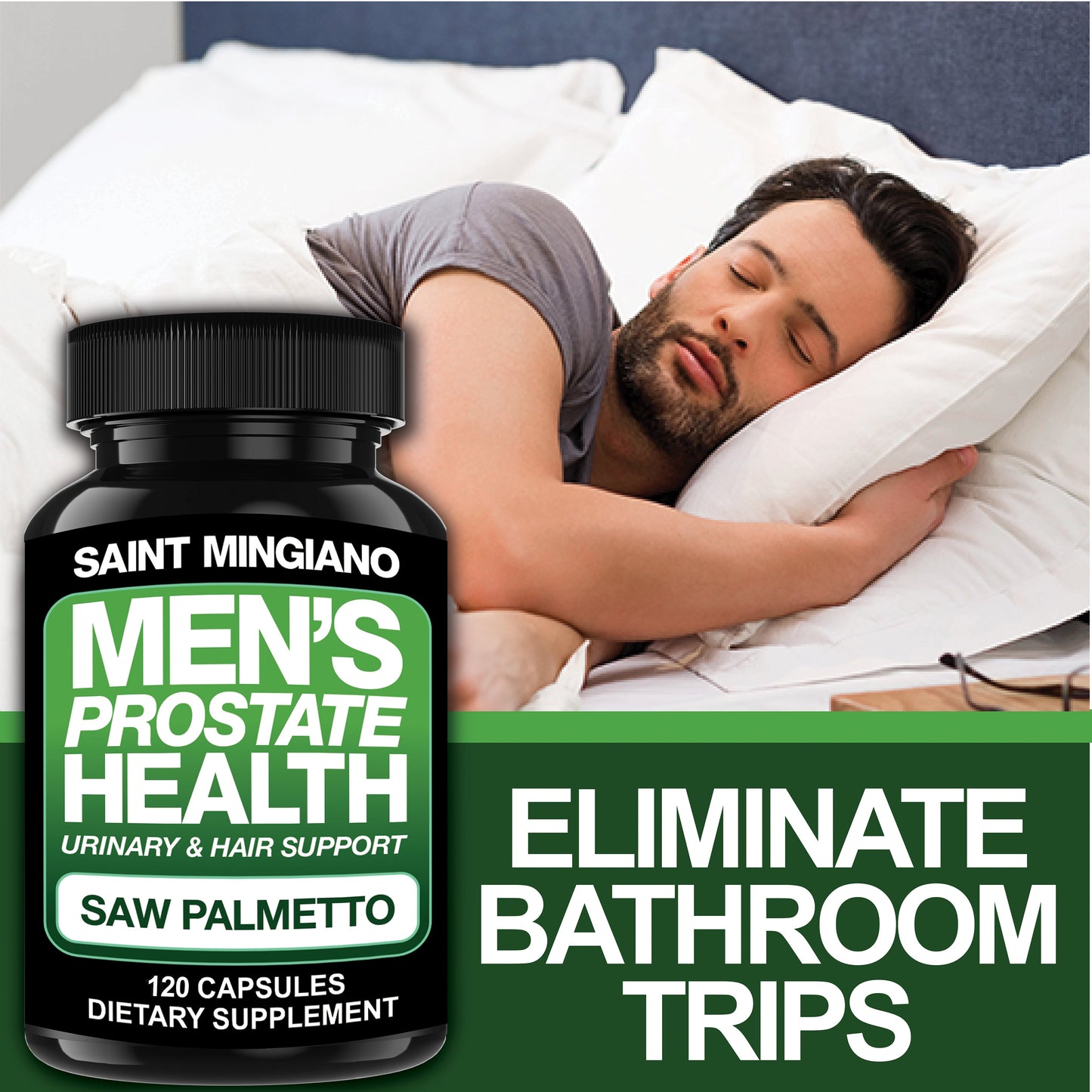 Men's Prostate Health - 120 Capsules of Advanced Prostate Supplements for Men with Saw Palmetto - Renee Lane Company