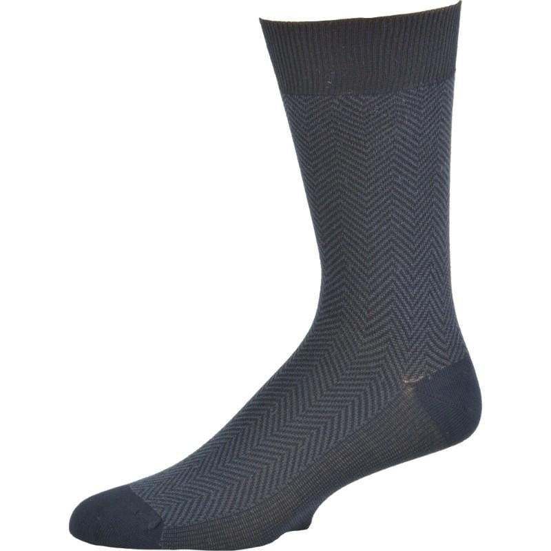 Men's Socks Dark Herringbone Design Crew 3 Pair Packs - Renee Lane Company