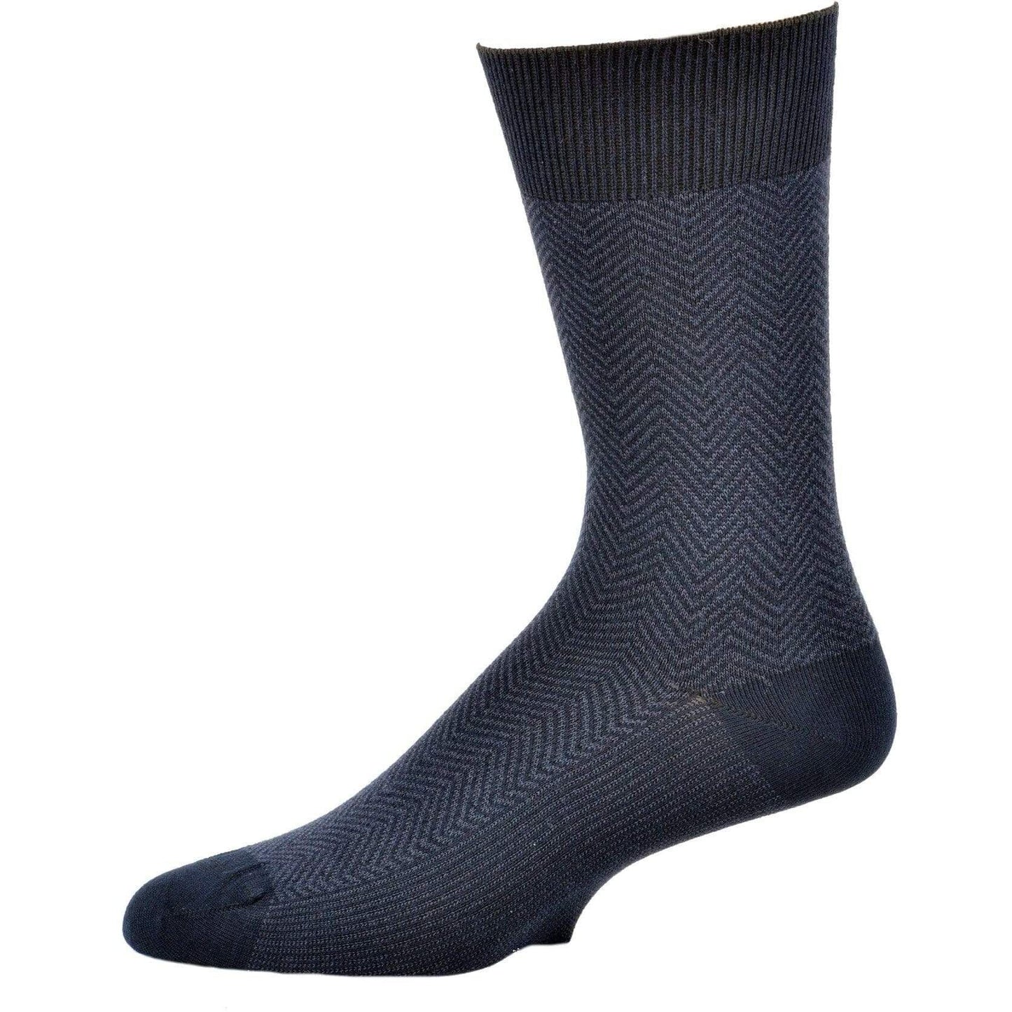 Men's Socks Dark Herringbone Design Crew 3 Pair Packs - Renee Lane Company