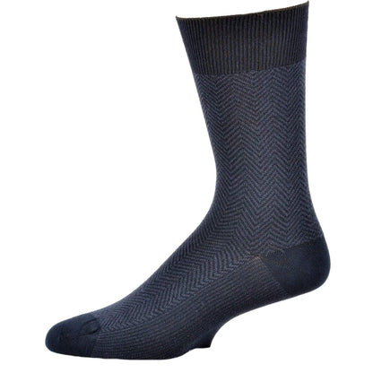 Men's Socks Dark Herringbone Design Crew 3 Pair Packs - Renee Lane Company