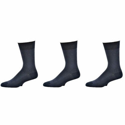 Men's Socks Dark Herringbone Design Crew 3 Pair Packs - Renee Lane Company