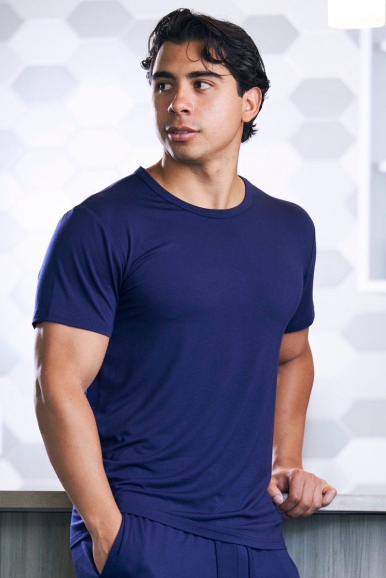 Men's Soft Bamboo Lounge Short Sleeve T-Shirt - Renee Lane Company