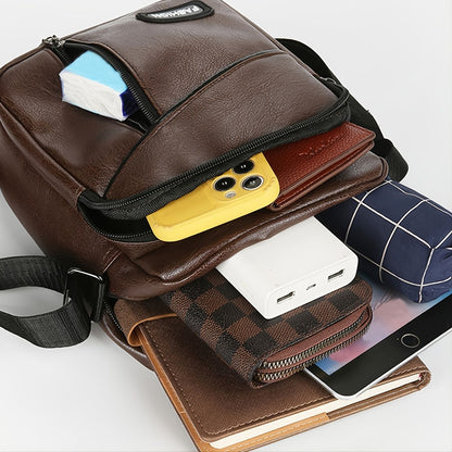 Men's Vintage PU Leather Shoulder Bag - Renee Lane Company