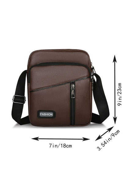 Men's Vintage PU Leather Shoulder Bag - Renee Lane Company