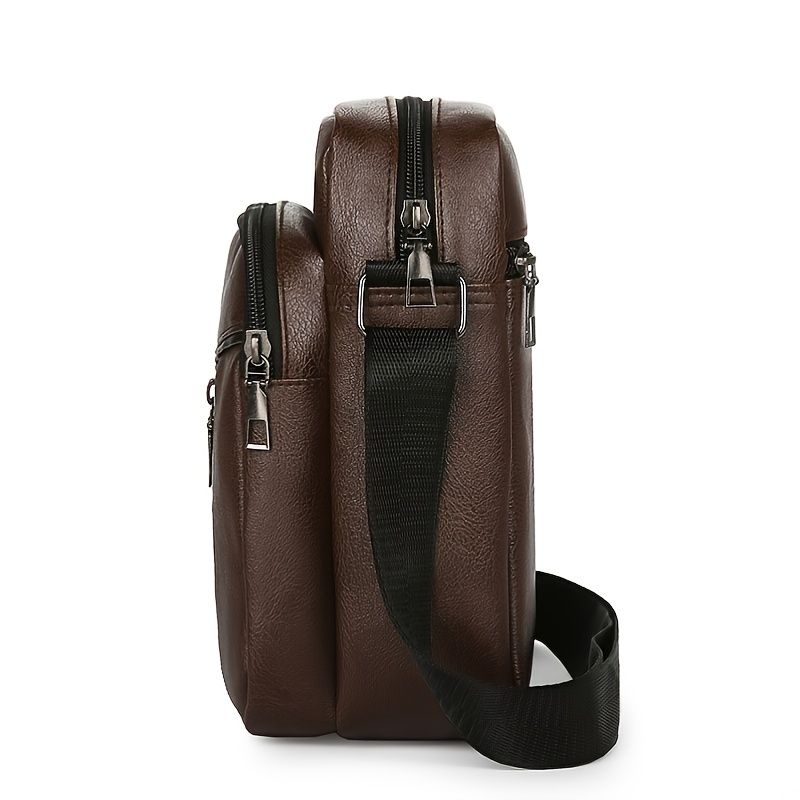 Men's Vintage PU Leather Shoulder Bag - Renee Lane Company
