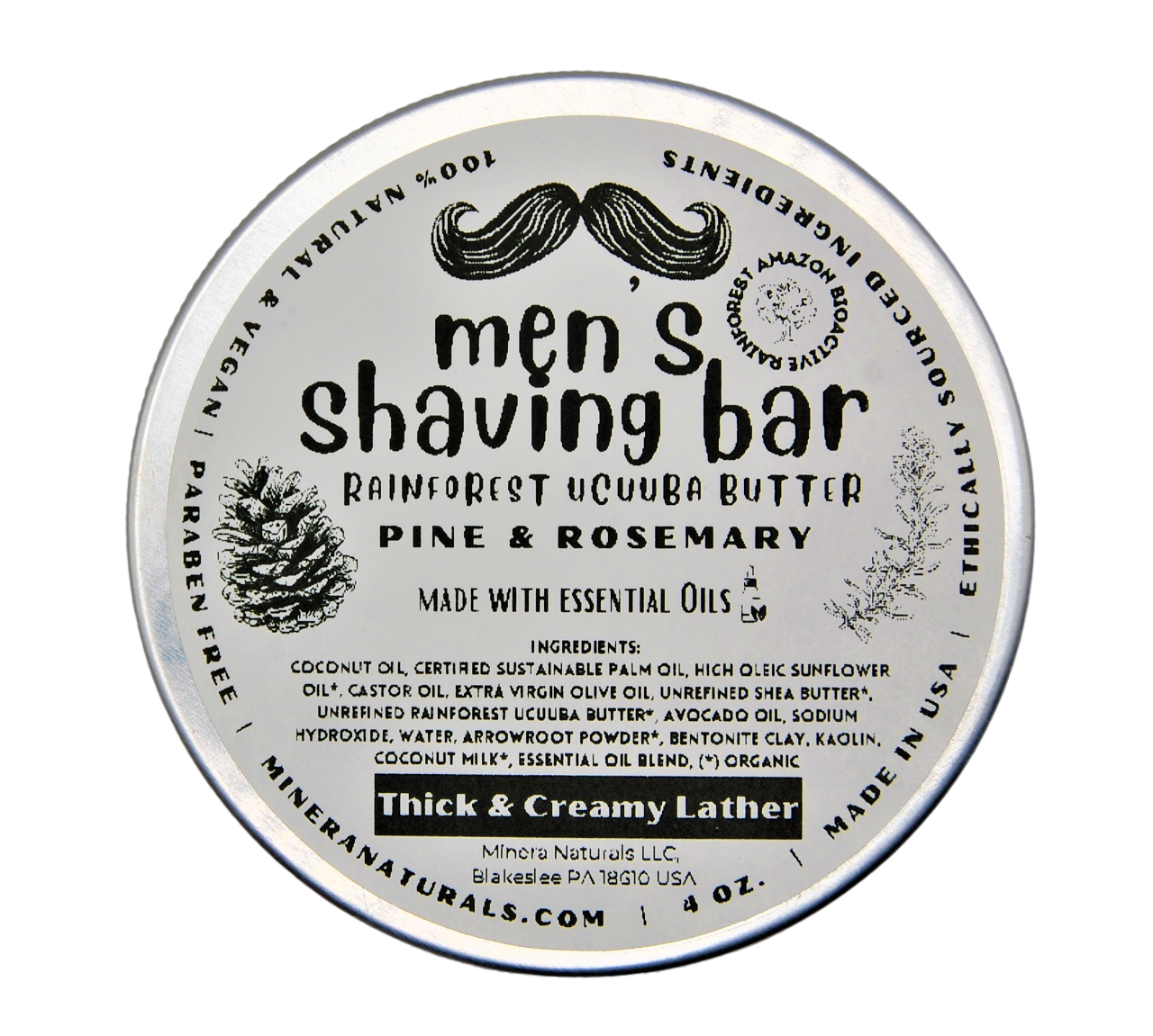 Men's shaving Bar Pine & Rosemary - Renee Lane Company