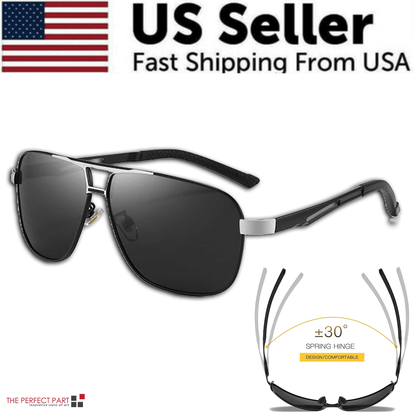 Mens Polarized Pilot Sunglasses Outdoor Driving UV400 Sun Glasses Sport Eyewear - Renee Lane Company