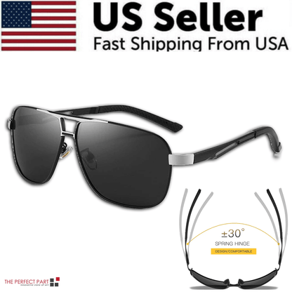 Mens Polarized Pilot Sunglasses Outdoor Driving UV400 Sun Glasses Sport Eyewear - Renee Lane Company