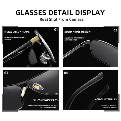 Mens Polarized Pilot Sunglasses Outdoor Driving UV400 Sun Glasses Sport Eyewear - Renee Lane Company
