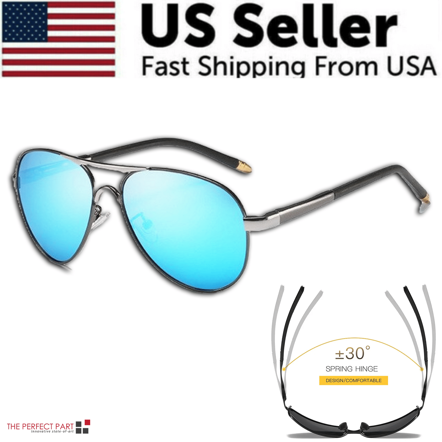 Mens Polarized Pilot Sunglasses Outdoor Driving UV400 Sun Glasses Sport Eyewear - Renee Lane Company