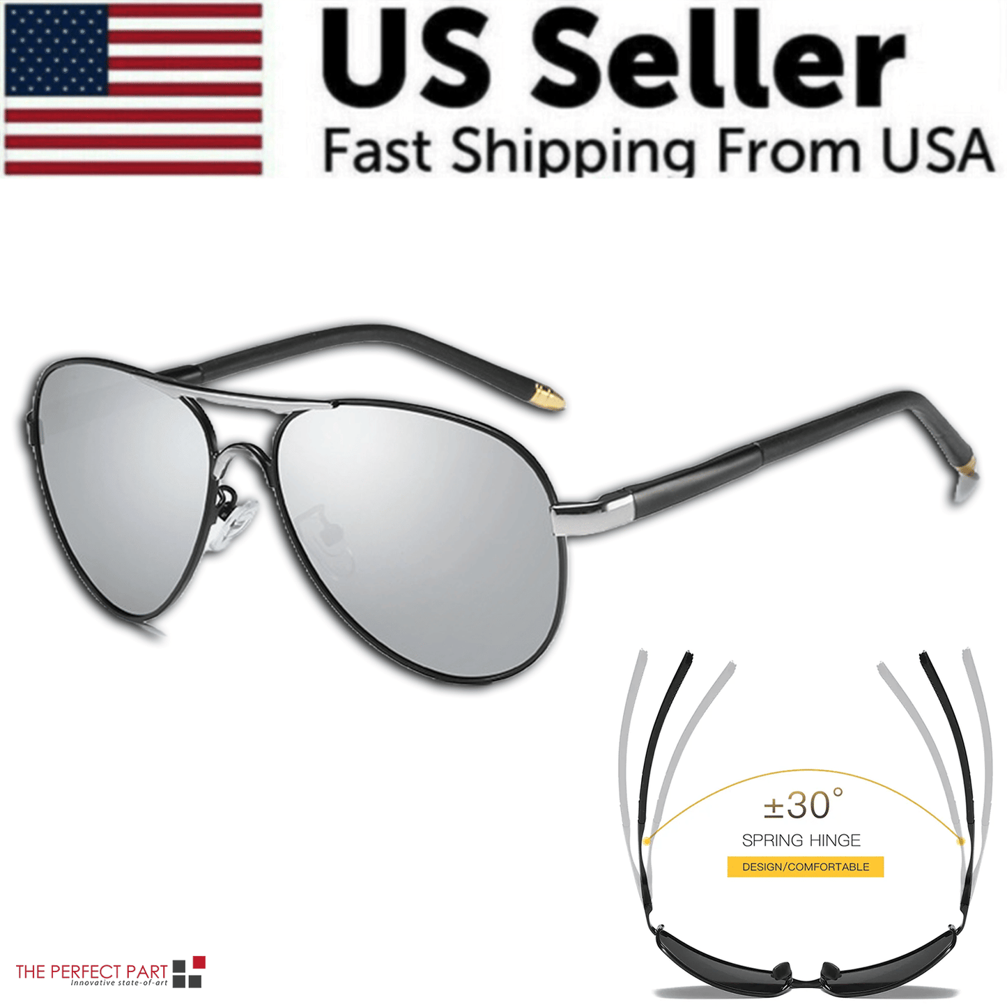 Mens Polarized Pilot Sunglasses Outdoor Driving UV400 Sun Glasses Sport Eyewear - Renee Lane Company