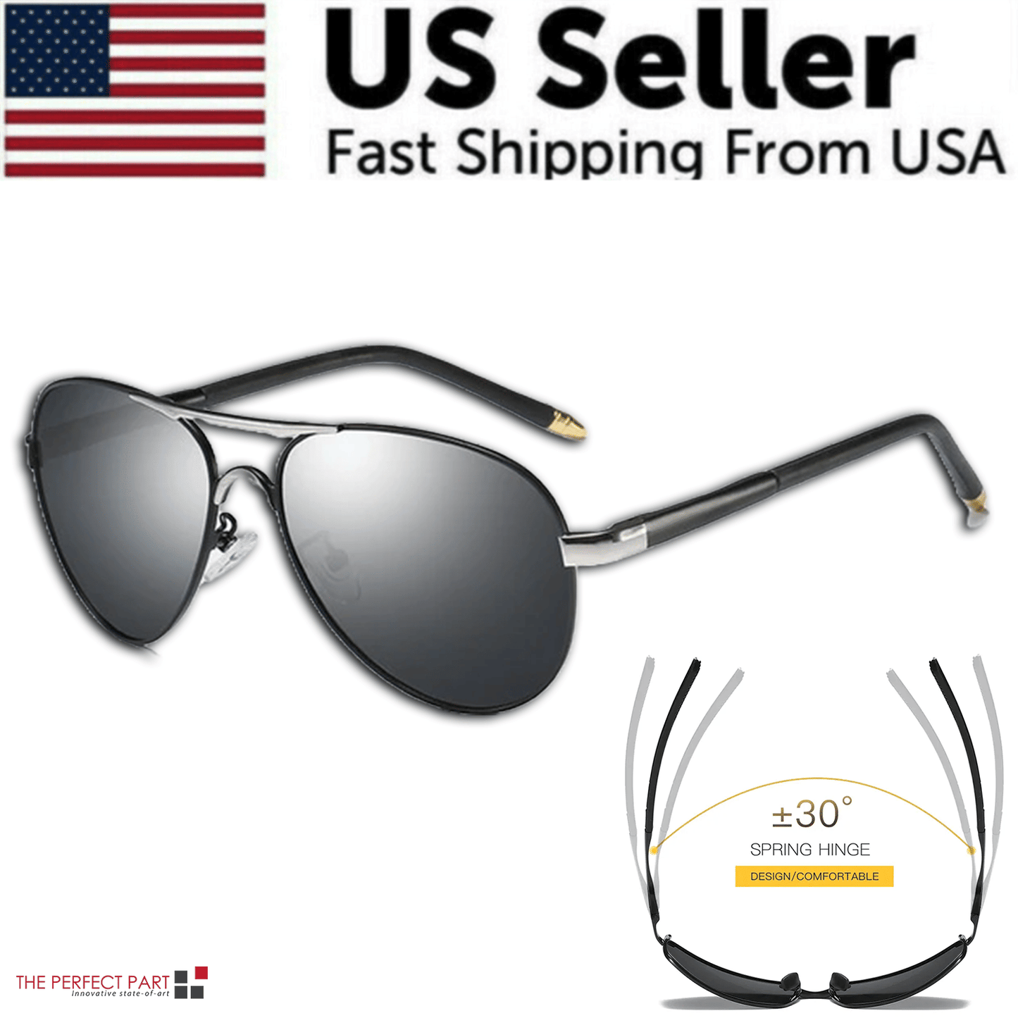 Mens Polarized Pilot Sunglasses Outdoor Driving UV400 Sun Glasses Sport Eyewear - Renee Lane Company