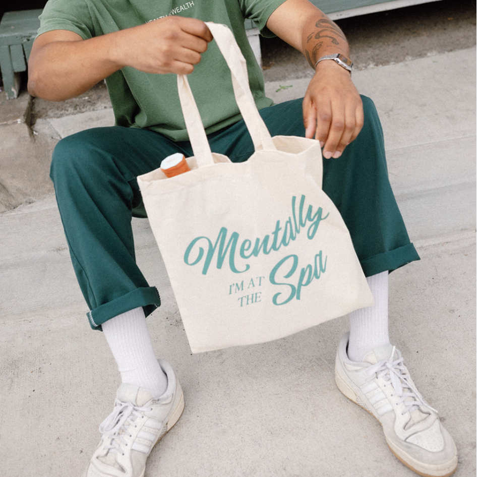 Mentally At The Spa Tote | Lucky Owl - Renee Lane Company