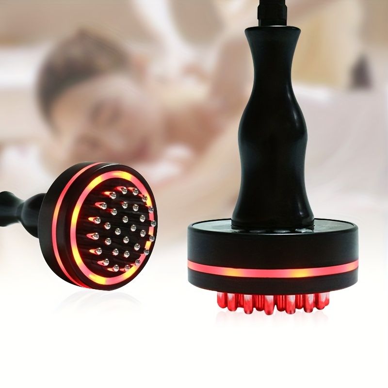 Meridian Brush, LED Red Light Heating Scraping Device Body Brush, Vibration Body Massager Scrub Brush - Black - Renee Lane Company