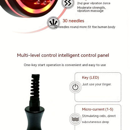 Meridian Brush, LED Red Light Heating Scraping Device Body Brush, Vibration Body Massager Scrub Brush - Black - Renee Lane Company