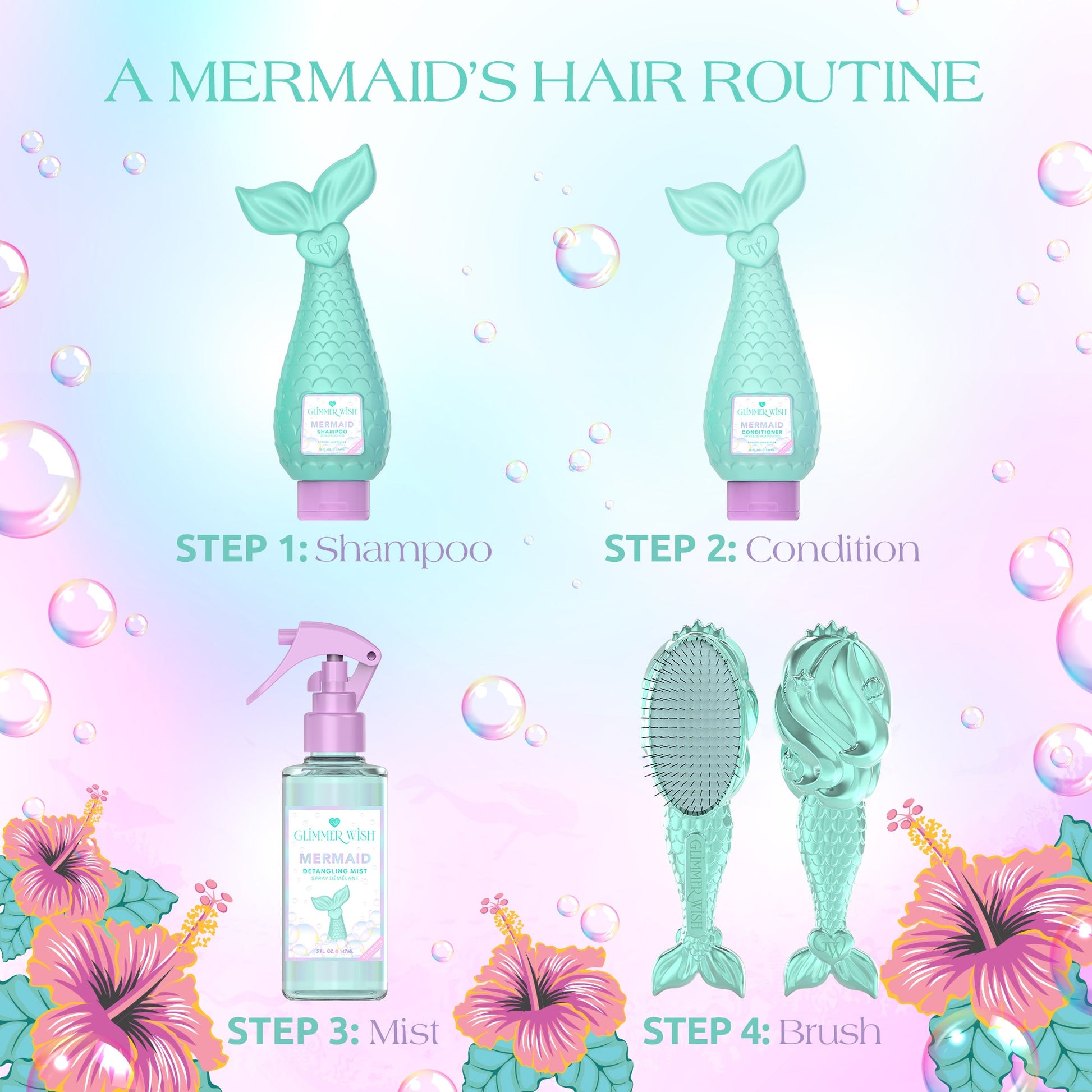 Mermaid Detangling Hair Brush - Renee Lane Company
