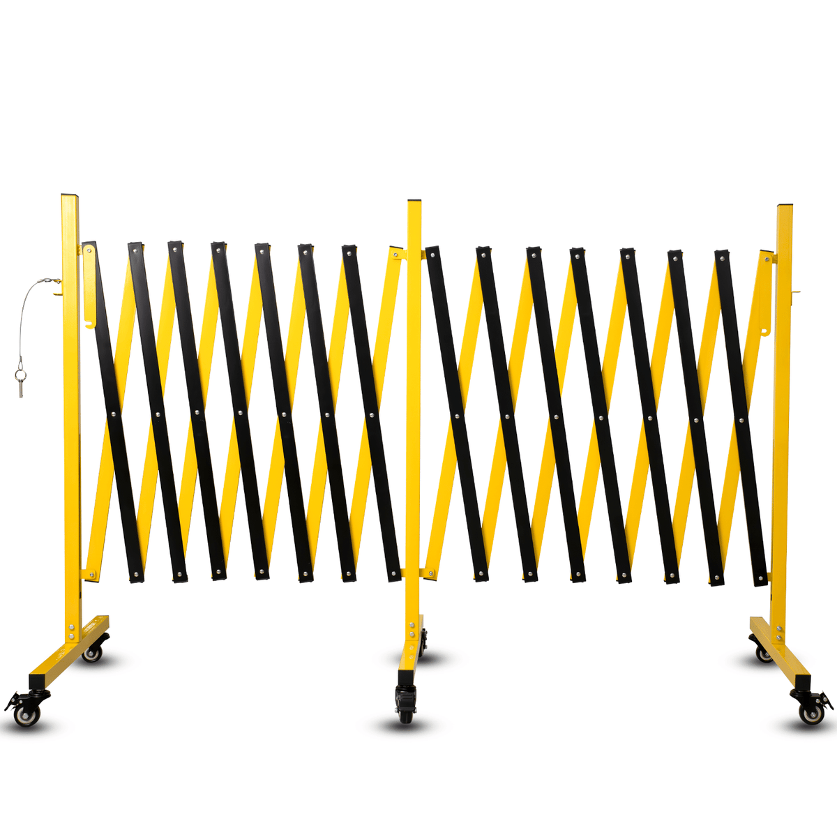 Metal Expandable Barricade,Folding Security Gate Safety Barrier with Casters,Mobile Barrier Gate, Adjustable Traffic Fence for Road Construction, Traffic Control,Cordon,Pool,Yellow Black - Renee Lane Company