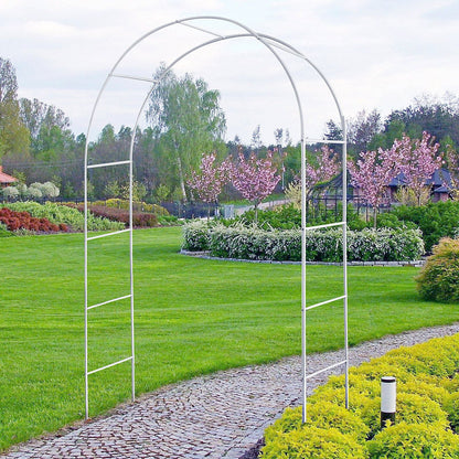 Metal Garden Arch Trellis,Adjustable Arbor Trellis,White - Renee Lane Company