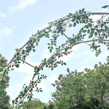 Metal Garden Arch Trellis,Adjustable Arbor Trellis,White - Renee Lane Company