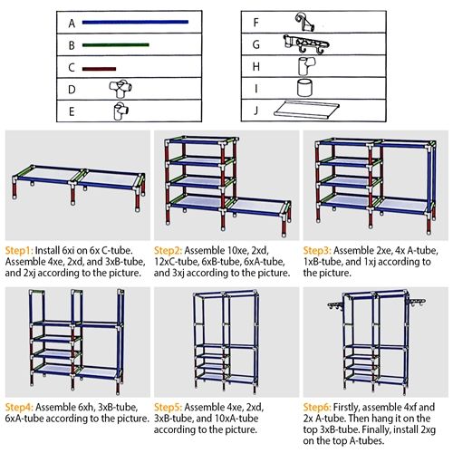 Metal Garment Rack Shoe Clothing Organizer Shelves Freestanding Multifunctional Clothes Wardrobe - Renee Lane Company