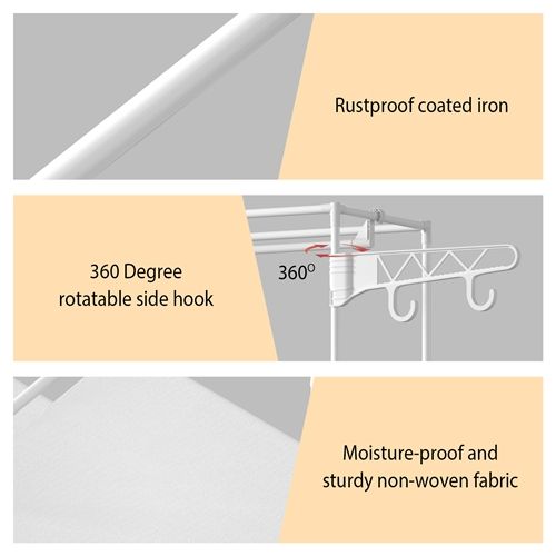 Metal Garment Rack Shoe Clothing Organizer Shelves Freestanding Multifunctional Clothes Wardrobe - Renee Lane Company