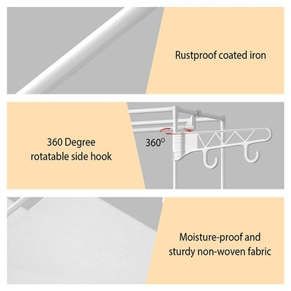 Metal Garment Rack Shoe Clothing Organizer Shelves Freestanding Multifunctional Clothes Wardrobe - Renee Lane Company