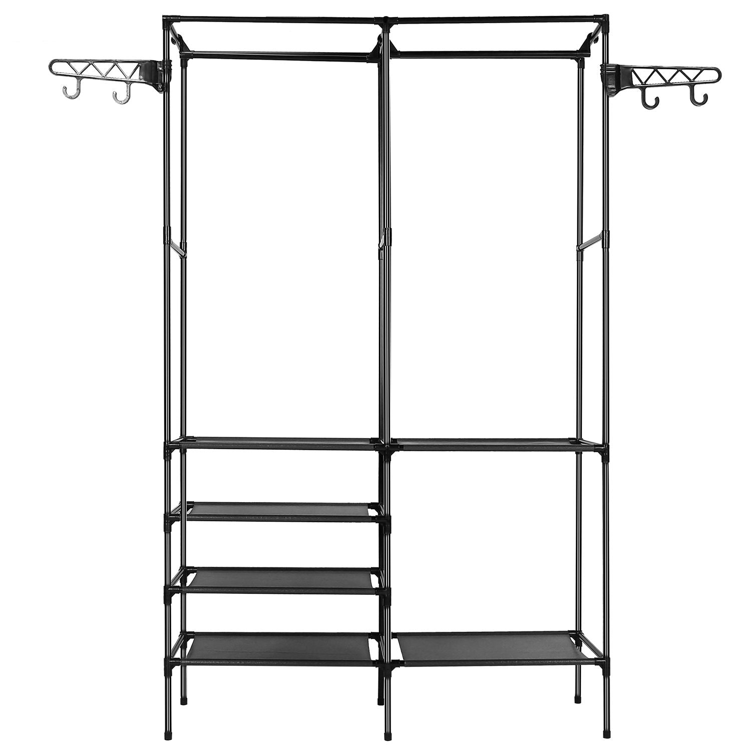 Metal Garment Rack Shoe Clothing Organizer Shelves Freestanding Multifunctional Clothes Wardrobe - Renee Lane Company