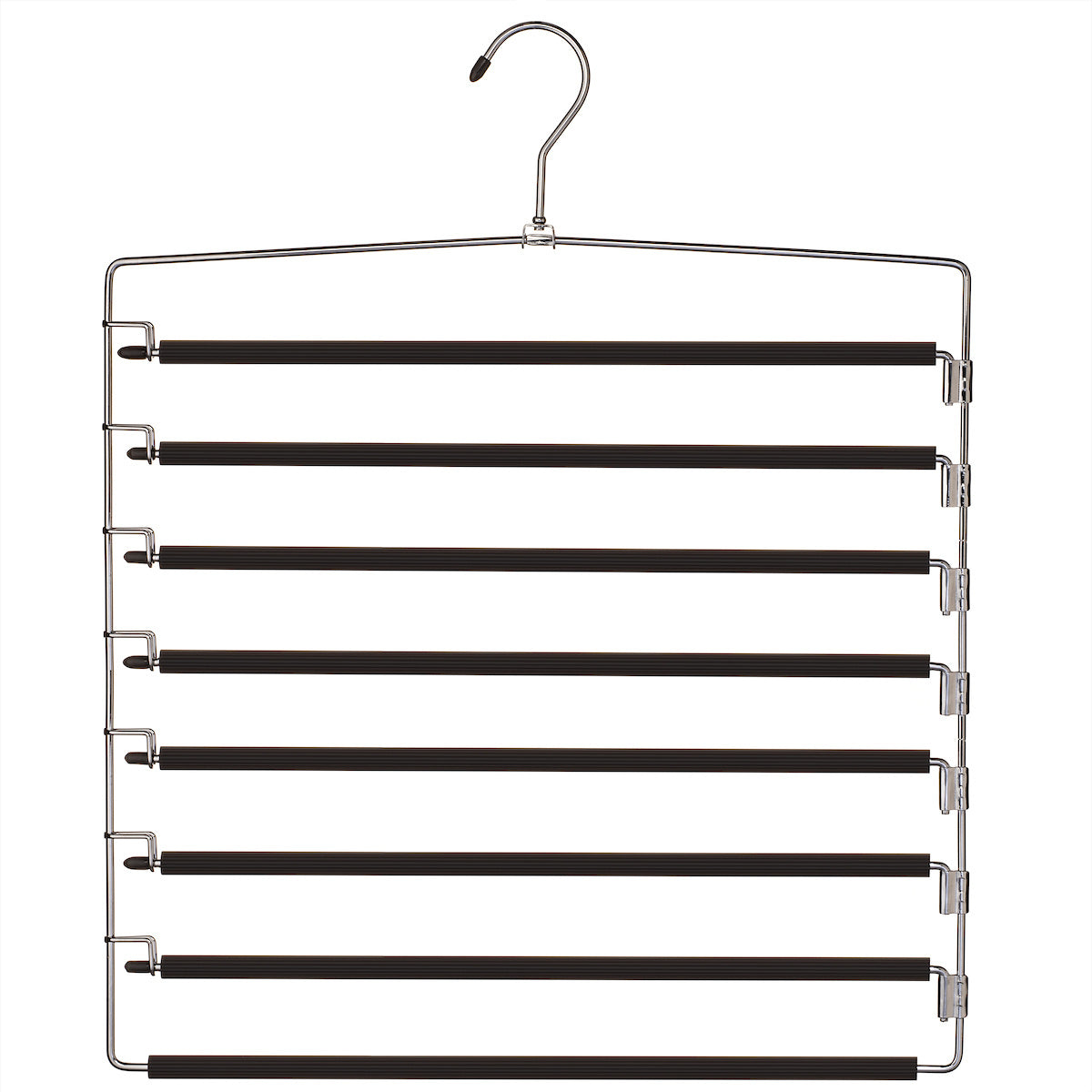 Metal Hanger 8 Tier Swing Arm | Space Saving Clothing Hangers with Foam Padding, Removable Arms, Alloy Steel Construction for Durability - Renee Lane Company