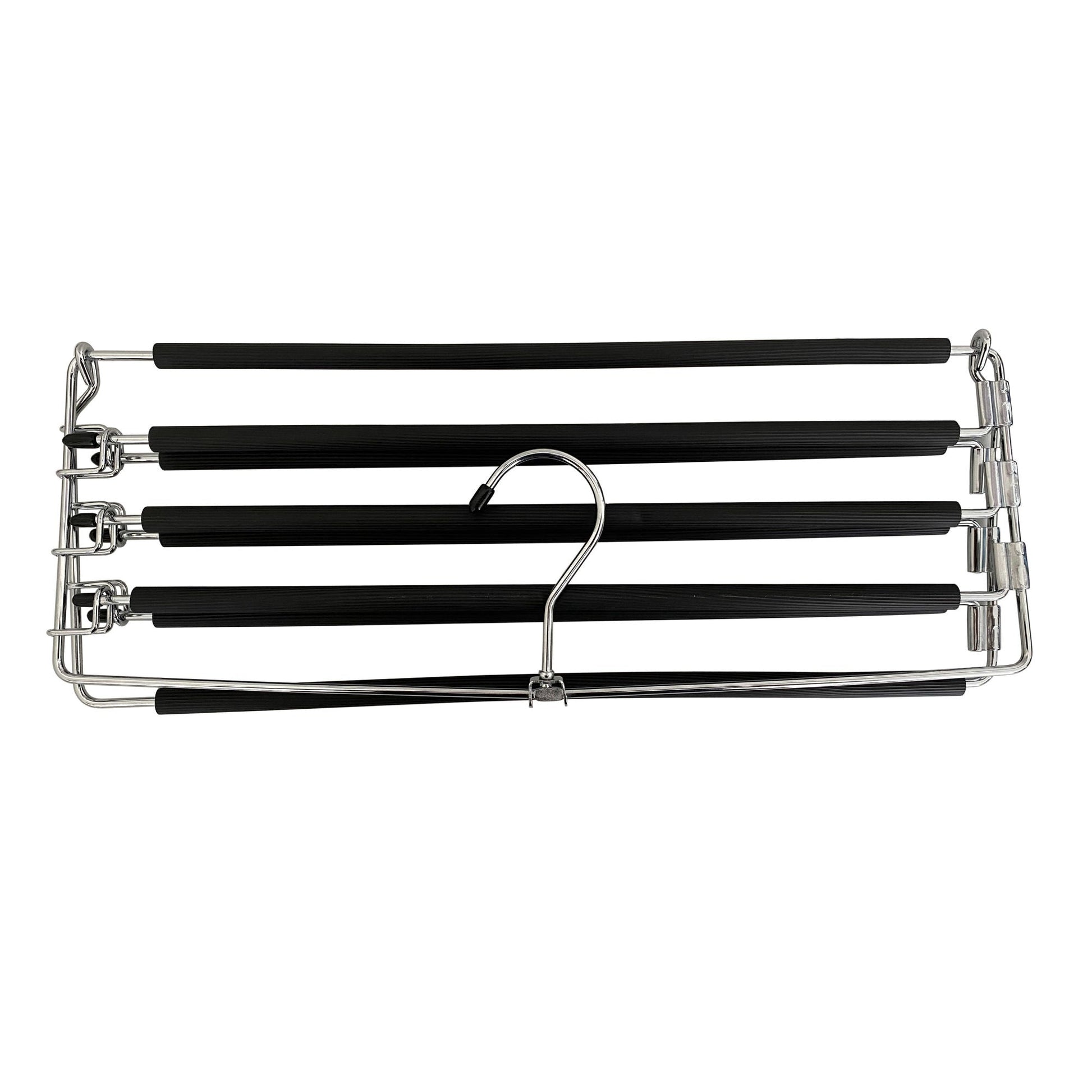Metal Hanger Space Saving for Closet Organization | Heavy Duty Foam Padding, Non-Slip & Removable Trouser Bar for Convenient Functionality - Renee Lane Company