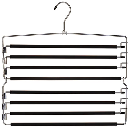 Metal Hanger Space Saving for Closet Organization | Heavy Duty Foam Padding, Non-Slip & Removable Trouser Bar for Convenient Functionality - Renee Lane Company