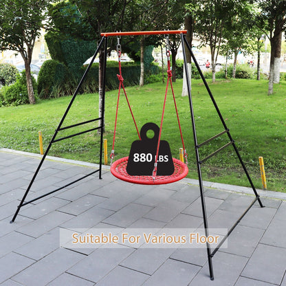 Metal Swing Stand Swing Sets for Backyard,Powder Coated Swing Frame of Swing Set with Extra Side Bars,880 Lbs Heavy-Duty A-Frame Outdoor Swing Fits Swing Chair,Porch Swing - Renee Lane Company