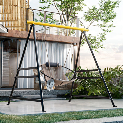 Metal Swing Stand Swing Sets for Backyard,Powder Coated Swing Frame of Swing Set with Extra Side Bars,880 Lbs Heavy-Duty A-Frame Outdoor Swing Fits Swing Chair,Porch Swing - Renee Lane Company