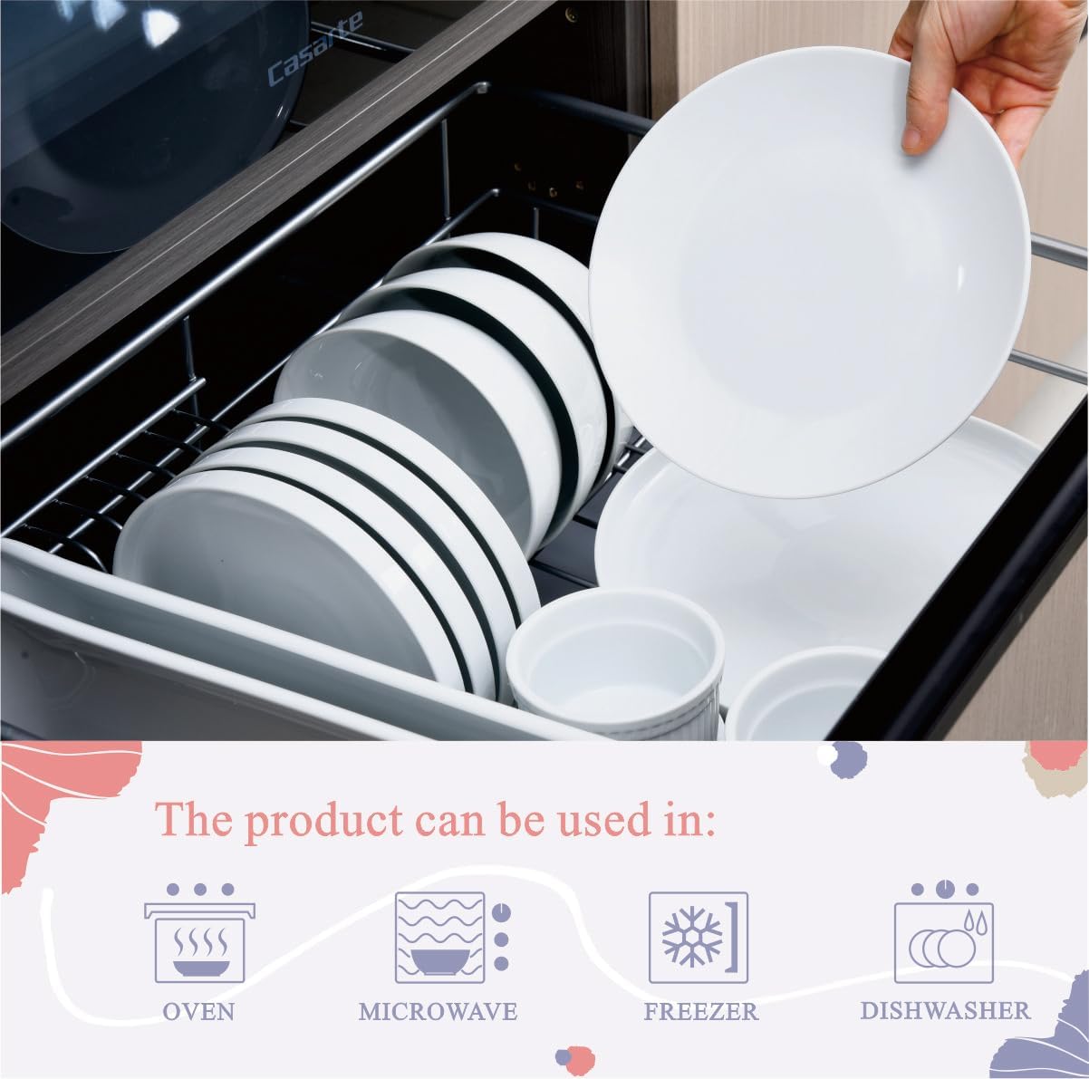 Miicol Ceramic Appetizer Plates Set of 6, White Dessert Plates 8 Inch, Small Dinner Plates, Modern Round Salad Plates, Porcelain Serving Dishes for Snack, Bread, Fruit, Microwave & Dishwasher Safe - Renee Lane Company
