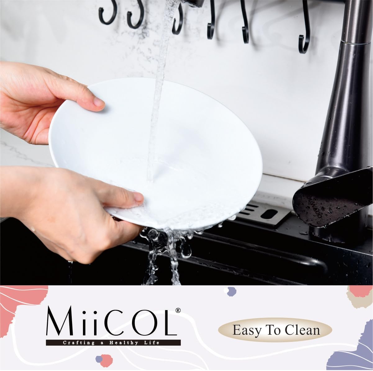 Miicol Ceramic Appetizer Plates Set of 6, White Dessert Plates 8 Inch, Small Dinner Plates, Modern Round Salad Plates, Porcelain Serving Dishes for Snack, Bread, Fruit, Microwave & Dishwasher Safe - Renee Lane Company