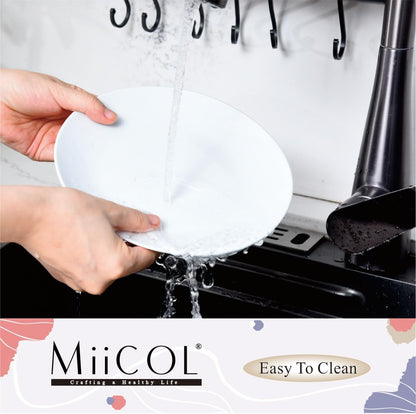 Miicol Ceramic Appetizer Plates Set of 6, White Dessert Plates 8 Inch, Small Dinner Plates, Modern Round Salad Plates, Porcelain Serving Dishes for Snack, Bread, Fruit, Microwave & Dishwasher Safe - Renee Lane Company
