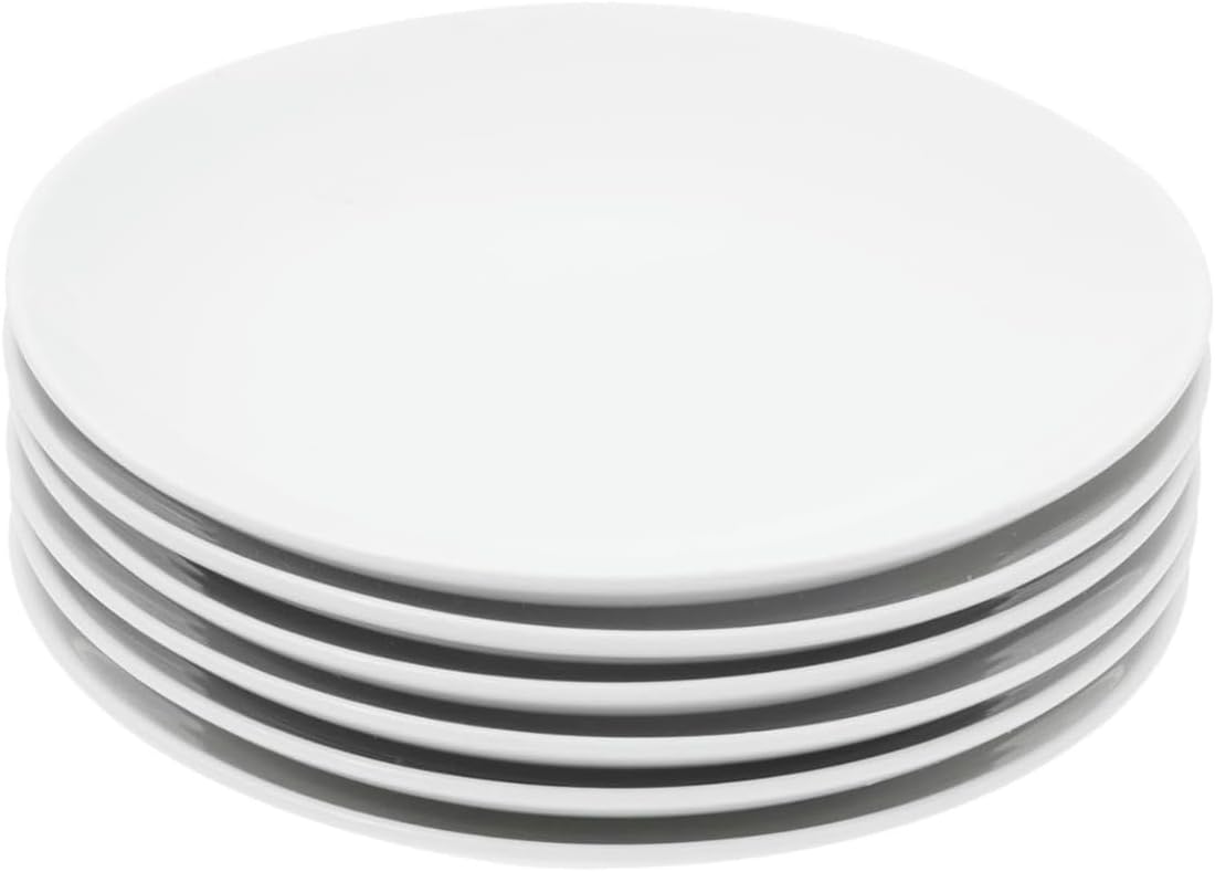 Miicol Ceramic Appetizer Plates Set of 6, White Dessert Plates 8 Inch, Small Dinner Plates, Modern Round Salad Plates, Porcelain Serving Dishes for Snack, Bread, Fruit, Microwave & Dishwasher Safe - Renee Lane Company