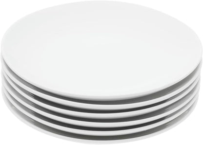 Miicol Ceramic Appetizer Plates Set of 6, White Dessert Plates 8 Inch, Small Dinner Plates, Modern Round Salad Plates, Porcelain Serving Dishes for Snack, Bread, Fruit, Microwave & Dishwasher Safe - Renee Lane Company