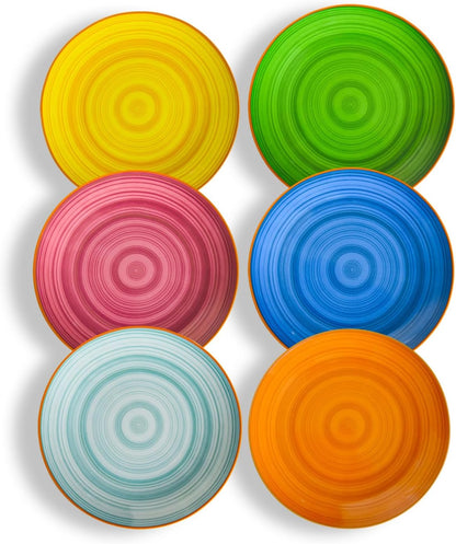 Miicol Ceramic Appetizer Plates Set of 6, White Dessert Plates 8 Inch, Small Dinner Plates, Modern Round Salad Plates, Porcelain Serving Dishes for Snack, Bread, Fruit, Microwave & Dishwasher Safe - Renee Lane Company