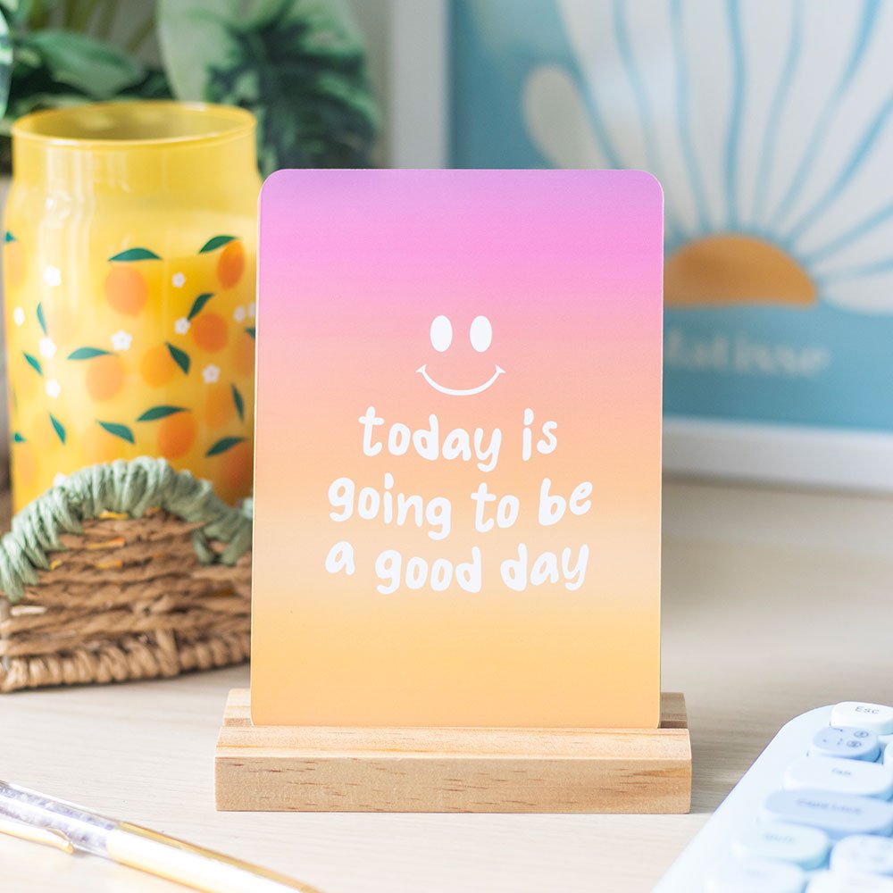 Mindful Moments Affirmation Cards – 10 Messages + Wooden Stand - Renee Lane Company
