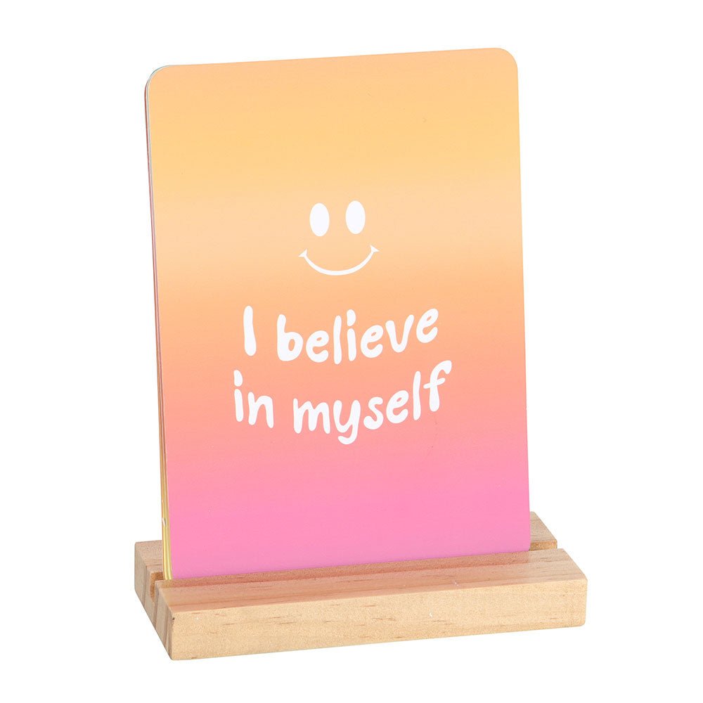Mindful Moments Affirmation Cards – 10 Messages + Wooden Stand - Renee Lane Company