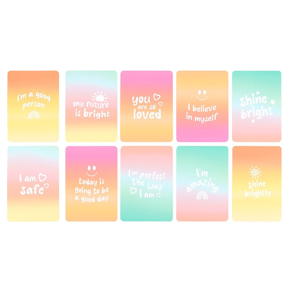 Mindful Moments Affirmation Cards – 10 Messages + Wooden Stand - Renee Lane Company